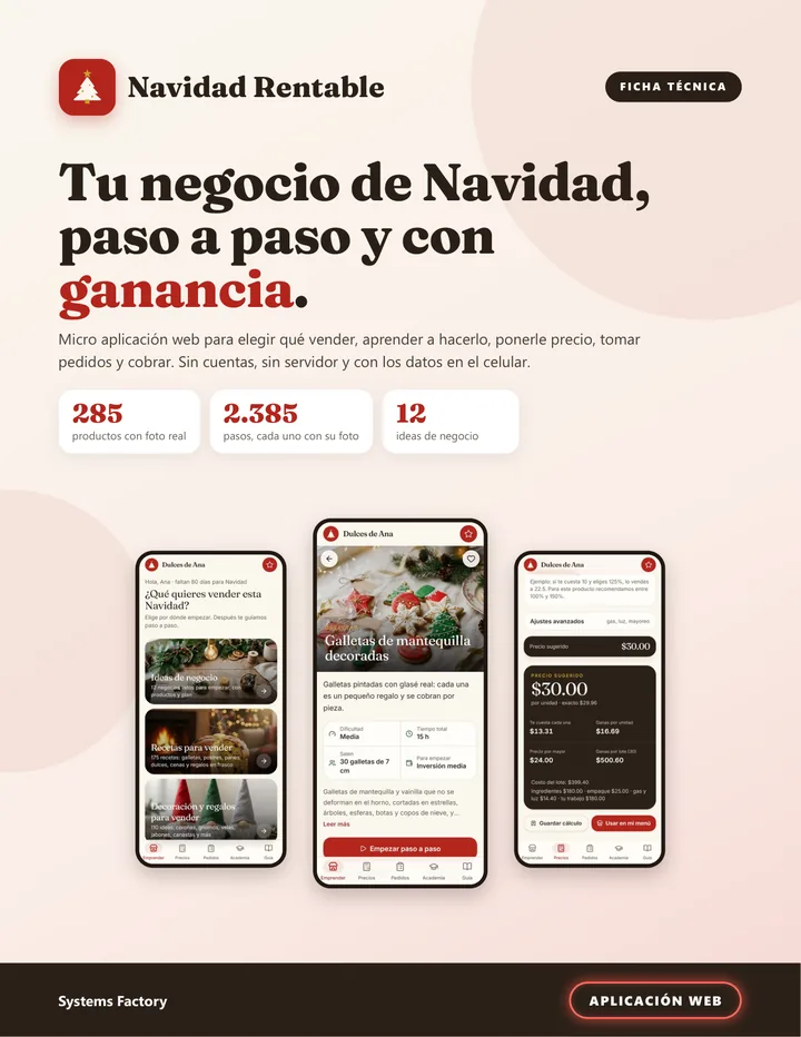 Portada de la ficha técnica de Navidad Rentable