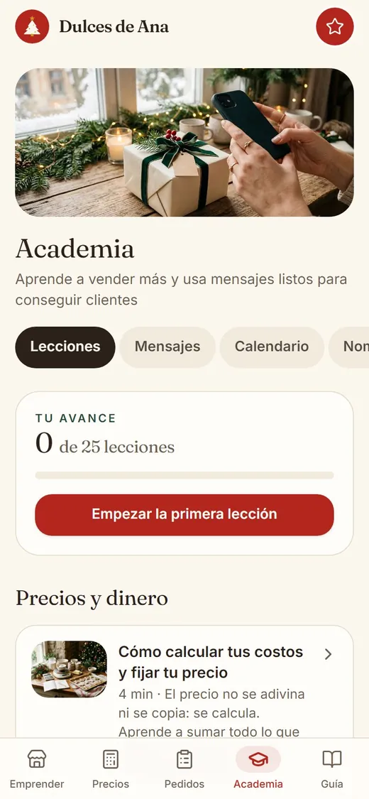 Academia con lecciones para aprender a vender