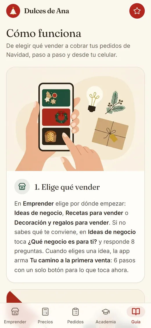 Guía de uso dentro de la micro aplicación