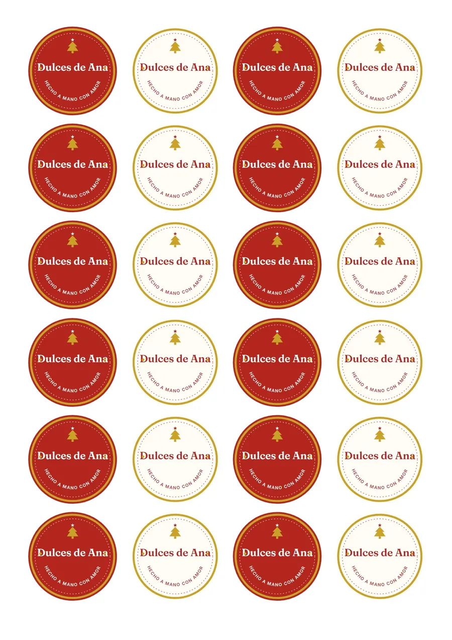 Hoja de stickers navideños para imprimir generada por la micro aplicación